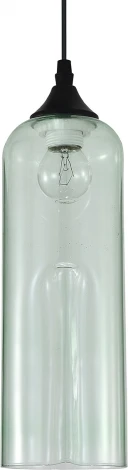 Подвесной светильник Escada Yumbilla 2110/1S Green 1х40Вт Е27, металл/стекло, черный, зеленый плафон (220V, на проводе, круглые)