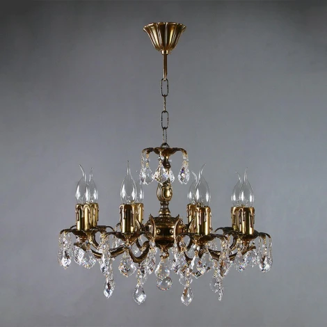 Подвесная люстра Ambiente by Brizzi Benisa 2226/8 PB New Leaf (220V, на цепи, подсвечник, свеча)