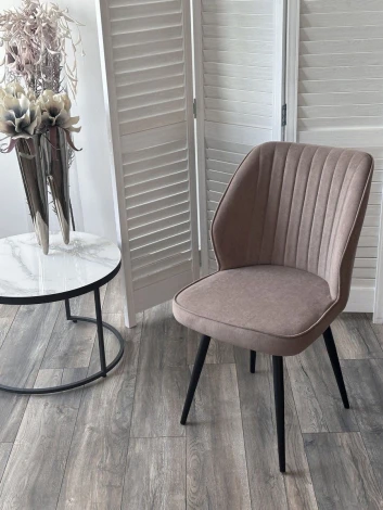 Стул РОССО 360 град. поворот. цвет B5 Капучино, велюр / черный каркас M-City 64756