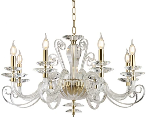 Подвесная люстра Newport 8570 8578/C gold polished (220V, на цепи, подсвечник, свеча)