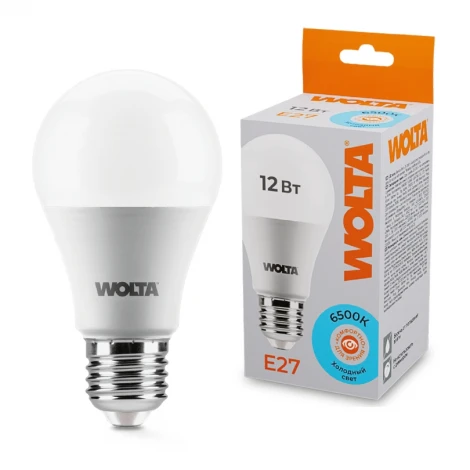 Светодиодная лампа 12Вт 6500К E27 Wolta 25W60BL12E27