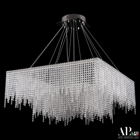 Подвесная люстра светодиодная APL LED Sicilia SH04.86.2D.B.Ni.4000 (220V, хрусталь, на тросе)