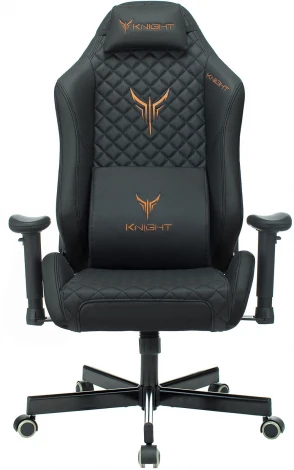 Кресло игровое Knight EXPLORE черный ромбик эко.кожа с подголов. крестовина металл