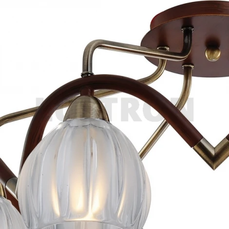 Потолочная люстра N-Light 407 407-06-53ABWBB antique brass + walnut