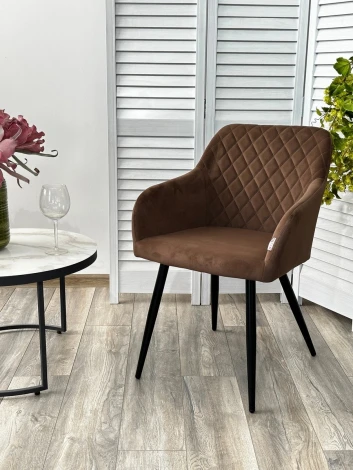 Стул BRANDY 505-11 Кофе, велюр беспальчиковый" / черный каркас, М-City"