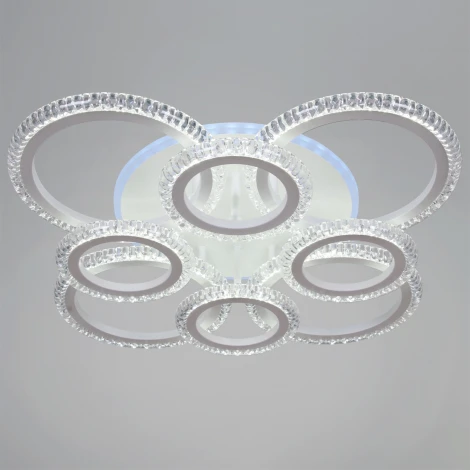 Потолочная люстра светодиодная на штанге с пультом с регулировкой цветовой температуры, яркости и ночным режимом Reluce 36890-0.3-4+4A WH (RGB)