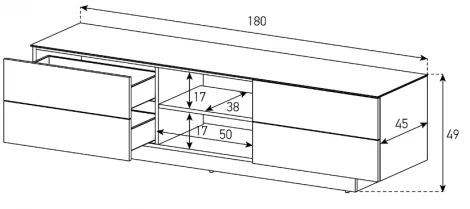 Тумба под телевизор Sonorous LB 1840 GBLK