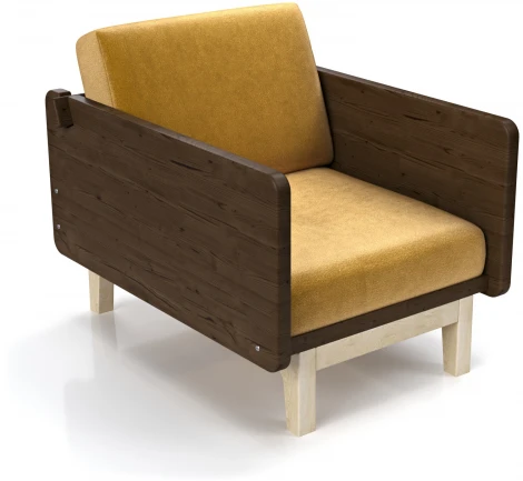 Кресло Arsko Двалин орех велюр горчичный