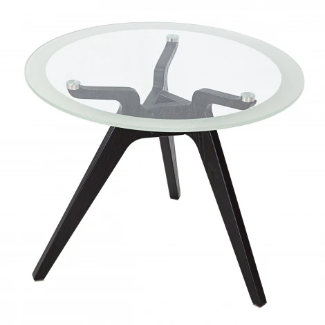 Стол журнальный Рилле 449 черный/стекло прозрачное Mebelik 009586