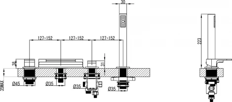 Смеситель Ravak Chrome CR 025.00 на борт ванны