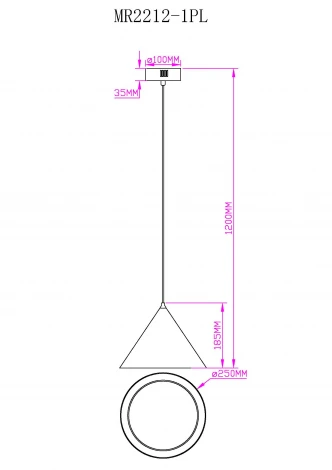 Подвесной светодиодный светильник MyFar Maretta MR2212-1PL (220V, на проводе, IP40)