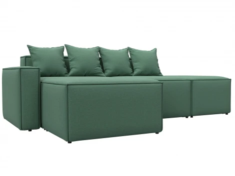 Диван угловой модульный Лига-063 угол левый (ДСП/Пластик/Рогожка/Зеленый) Лига Диванов 129787L