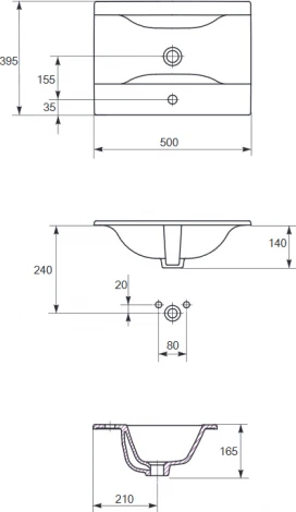 Раковина Cersanit Ontario 50