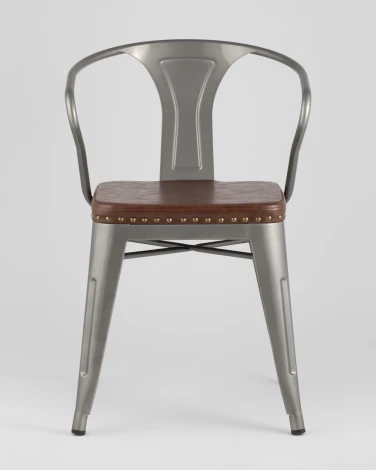 Стул Stool Group TOLIX ARMS SOFT с подлокотниками серебристый УТ000001287