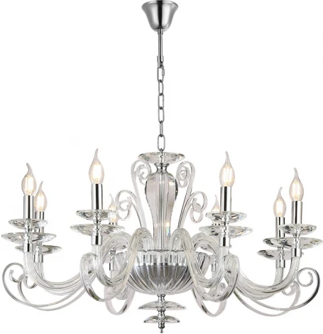 Подвесная люстра Newport 8570 8578/C chrome (220V, на цепи, подсвечник, свеча)