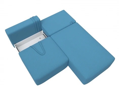 Диван угловой модульный Лига-060 НПБ угол универсальный (ЛДСП,Брус,Фанера/Пластик/Рогожка/Голубой) Лига Диванов 129716