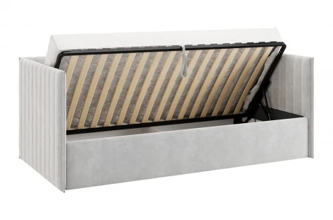 Кровать с подъемным механизмом Твикс (Софа) 90х200 см Mebelson (ДСП,Велюр/Серый) арт.170618,2173