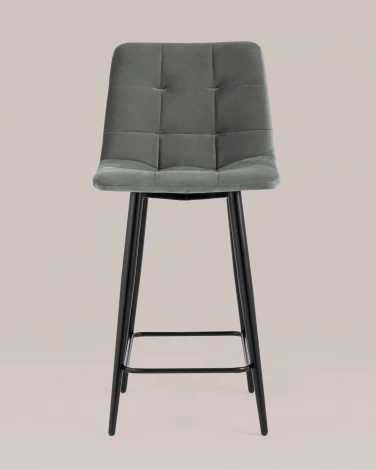 Стул полубарный Stool Group Джанго велюр серый высота сиденья 60 см УТ000035292