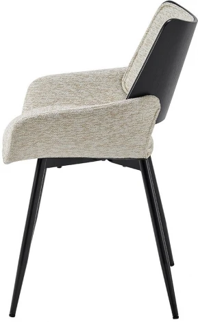 Стул ESF JY6286X-T2 бежевый #OTE TOPIC103/черный/Ткань,Дерево,Шпон,Металл
