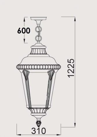 Уличный светильник подвесной Oasis Light MUNICH 2М 79755М Gb (220V, на цепи, фонарь, IP44)