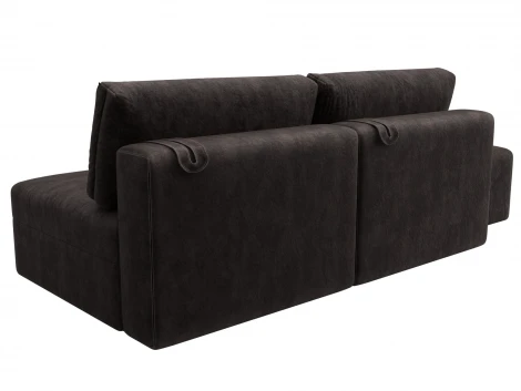 Диван прямой модульный с пуфом Лига-060 НПБ (ЛДСП,Брус,Фанера/Пластик/Велюр/Коричневый) Лига Диванов 129673