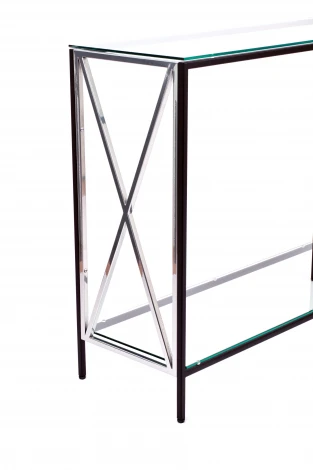 Консольный стол AllConsoles 1031-CB_S clear черный муар, серебряный