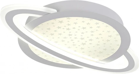 Потолочная люстра светодиодная Natali Kovaltseva Planet INNOVATION STYLE 83130 с пультом ДУ, моб. приложением 120W, белый, LED (регулировка яркости, 220V, круглые, звезды)