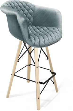 Стул барный SHT-ST31-C2/S80 аквамарин/прозр.лак/черный муар Sheffilton 3442766402