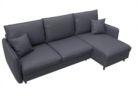 Диван угловой Лига-064 НПБ угол универсальный (ДСП/Дерево/Экокожа/Серый) Лига Диванов 129934