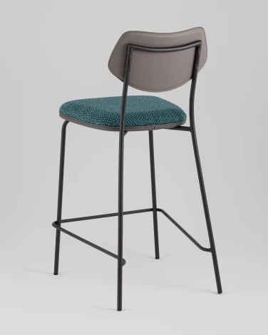 Стул полубарный Casey темно-бирюзовый с серой экокожей Stool Group арт.УТ000039578