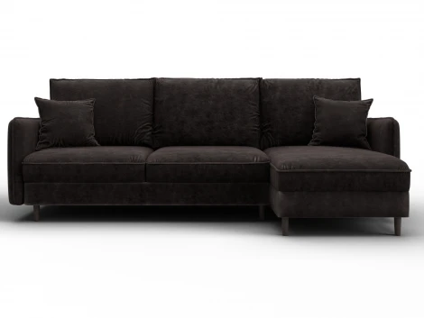 Диван угловой Лига-064 НПБ угол универсальный (ДСП/Дерево/Велюр/Коричневый) Лига Диванов 129644