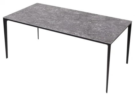 Стол NOTO 180 SINTERED STONE GLOSS STARLIGHT BLACK / BLACK