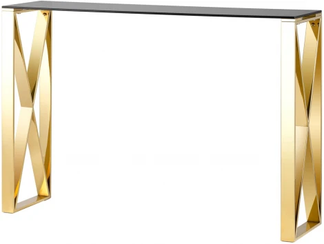 Консоль Stool Group КРОСС 115*30 золото стекло smoke УТ000004650