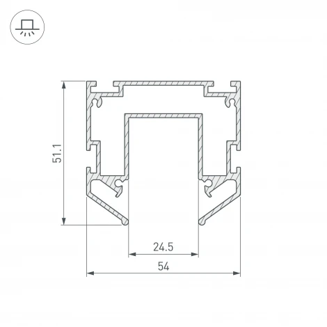 Профиль-держатель MAG-STRETCH-25-2000 (Arlight, Алюминий) 035719
