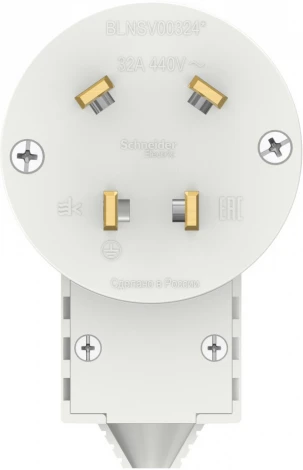 Вилка с заземлением для электроплиты 32А 440В (белый) Systeme Electric Blanca BLNSV003241
