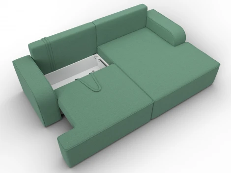 Диван угловой Лига-120 угол правый (ДСП,Брус,Фанера,ЛДС,Рогожка/Зеленый) Лига Диванов 137287