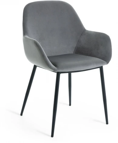 Обеденный стул La Forma (ex Julia Grup) Konna (Серый/ Сталь,Пена)