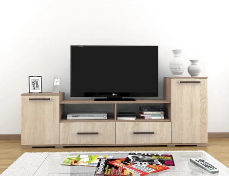 Тумба под ТВ ТЭКС Парус 2, ясень шимо/дуб сонома