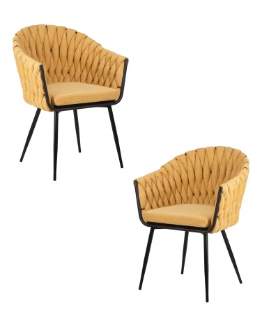 Набор 2 шт стул обеденный DOBRIN MATILDA (жёлтая ткань (LAR 275-8))