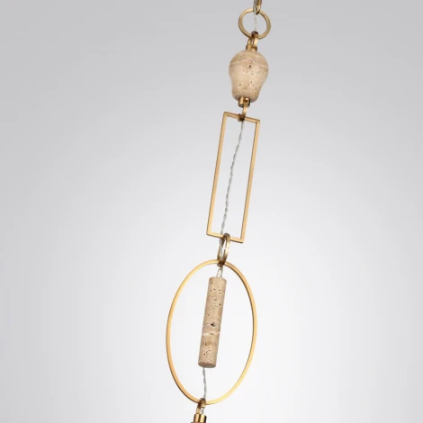 Подвесной светильник Odeon Light Krema 5441/1 сатинированн.латунь/прозрачн./металл/стекло/травертин/веревка G9 LED 6W (220V, подвески, на цепи)