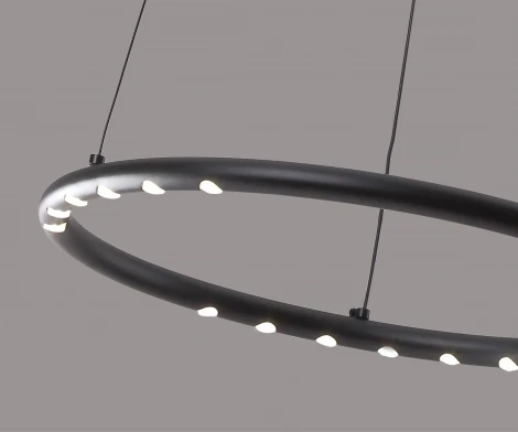 Подвесной светильник диммируемый Kink Light Магни 08557-40,19 черный Led 18W с пультом ДУ (220V, на тросе, кольцо)