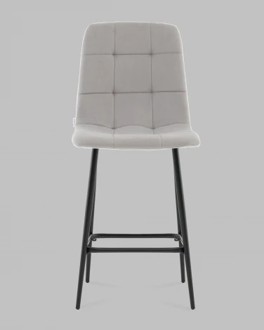 Стул полубарный Одди велюр светло-серый Stool Group арт.УТ000041432