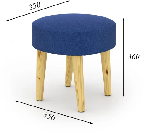 Пуф Arsko Сканди 2 синяя рогожка