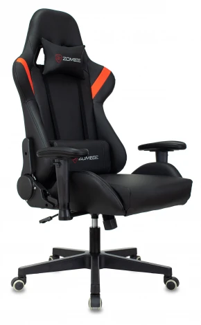 Кресло игровое Zombie Formula черный/красный эко.кожа крестов. пластик черный RED