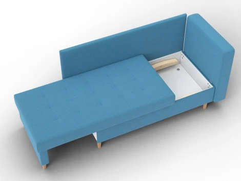 Кушетка Лига-098 (ДВП,ДСП,ЛДСП,Брус,Фанера/Дерево/Рогожка/Голубой) Лига Диванов 132578