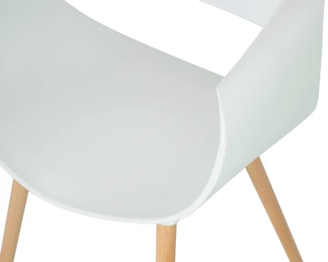 Стул обеденный ALIEN (ножки светлый бук, цвет белый (W-02))