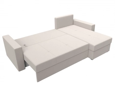 Диван угловой Верона Лайт правый угол (ДСП,ЛДСП/Пластик/Замша/Бежевый) Лига Диванов 127863