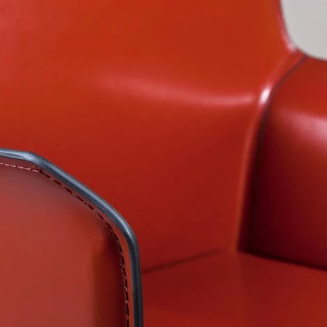 Стул с подлокотниками Barrie, кожа ретро-красный Top Concept BARRIE 2000000000145