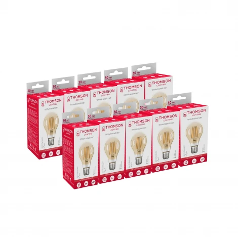 Лампочка светодиодная филаментная прозрачная груша E27 5W Thomson A60 TH-B2109