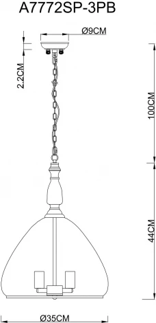 Подвесная люстра Arte Lamp Bell A7772SP-3PB